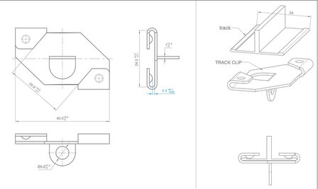 systeemplafondclip 20 mm wit