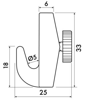 ophanghaak zwaar 7 kg voor max. 2 mm perlondraad en staaldraad