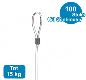 PERLON + OOG, 2mm,  150cm, max. 15kg, per 100 stuks 9.4413B