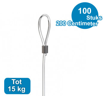 PERLON + OOG, 2mm, 200cm, max. 15kg, per 100 stuks 9.4414B