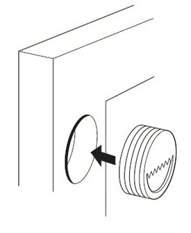 ophangdopje 20 mm breed 8 mm hoog per 1 stuk