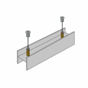 ophangset met uitwendige M6 gripper voor plafonds