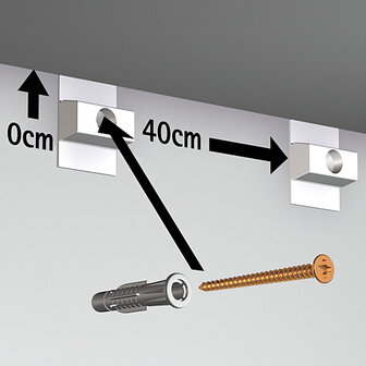 CLICK RAIL, ALU GEBORSTELD, 300 cm, 20 kg/m1, per 5 stuks 9.4343