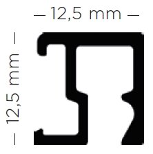 contour rail alu 200 cm per 5 stuks