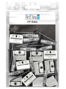 montageset up rail 200 cm met eindkapjes per 10 sets