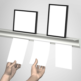 info rail plus wit 200 cm inclusief bevestigingsmateriaal en eindkappen