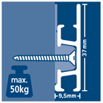 click rail pro, alu geborsteld, 300 cm, per stuk 05.05330AA