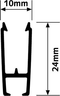 xpo rail 200 cm wit primer per 5 stuks