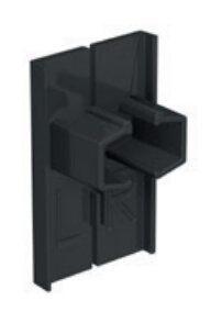 info rail nieuw model zwart eindkap set L en R (10 sets)