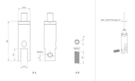 staaldraadklemhaak zelfklemmend 1,2 mm stc01ni  (10 stuks)