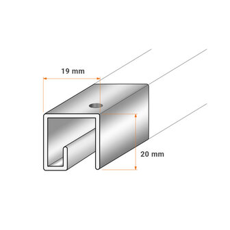 classic rail up wit 300 cm per stuk 05.11300-AHB