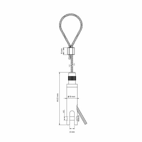 ophangset met paneelhanger (klein M4) en lus