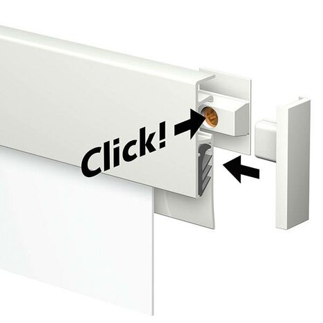 info rail magnetisch wit 200 cm incl. bevestigingsmateriaal, eindkappen en 4 mouse magnets wit