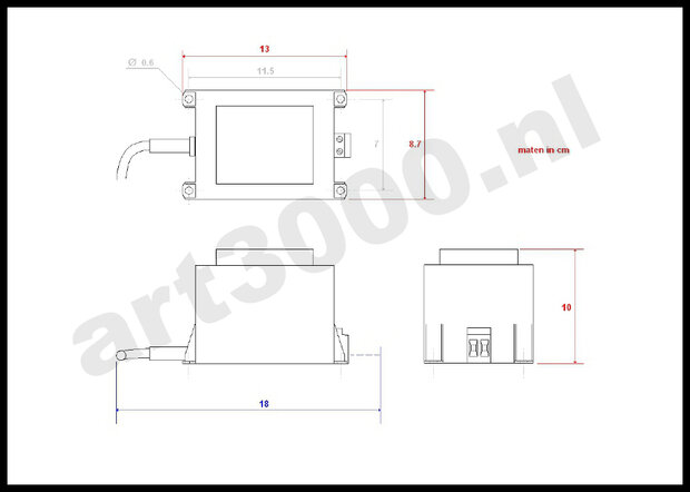 trafo halogeen of LED 220 naar 12V 60W (=60VA)