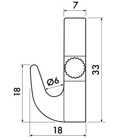 ophanghaak zwaar messing 7 kg voor max. 2 mm perlondraad en staaldraad