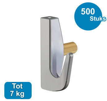 OPHANGHAAK, ZWAAR MESSING, 7kg, per 500 stuks 9.4219B voor max. 2 mm perlondraad en staaldraad