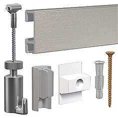 schilderij ophangsysteem click rail set alu staaldraad cobra
