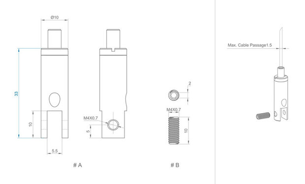 staaldraadklemhaak zelfklemmend 1,2 mm stc01ni  (10 stuks)