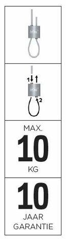 set loop hanger plus draad met haak 300 cm 10 kg (10 sets)