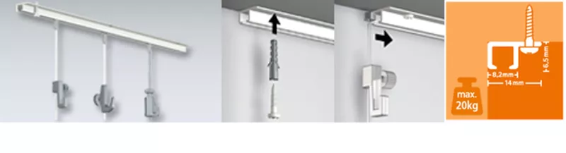 Artiteq top rail voor plafond 20kg Artiteq-top-rail-voor-plafond-20kg
