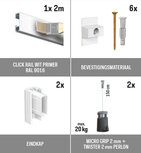 all-in-one kit 2 m Click Rail wit primer + Twister 2 mm perlon 150 cm + micro grip 20 kg all-in-one kit 2 m Click Rail wit primer + Twister 2 mm perlon 150 cm + micro grip 20 kg