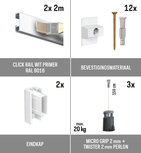all-in-one kit 4 m Click Rail wit primer + Twister 2 mm perlon 150 cm + micro grip 20 kg all-in-one kit 4 m Click Rail wit primer + Twister 2 mm perlon 150 cm + micro grip 20 kg