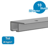 TOP RAIL, ALU ANOD, 200cm, max. 20 kg/m1, per 10 stuks 9.4313 TOP RAIL, ALU ANOD, 200cm, max. 20 kg/m1, per 10 stuks 9.4313
